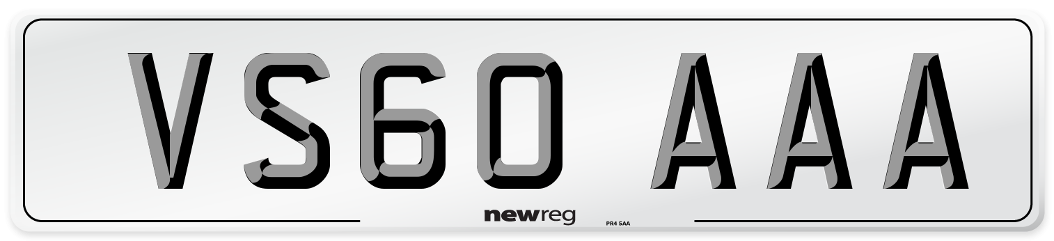 VS60 AAA Number Plate from New Reg